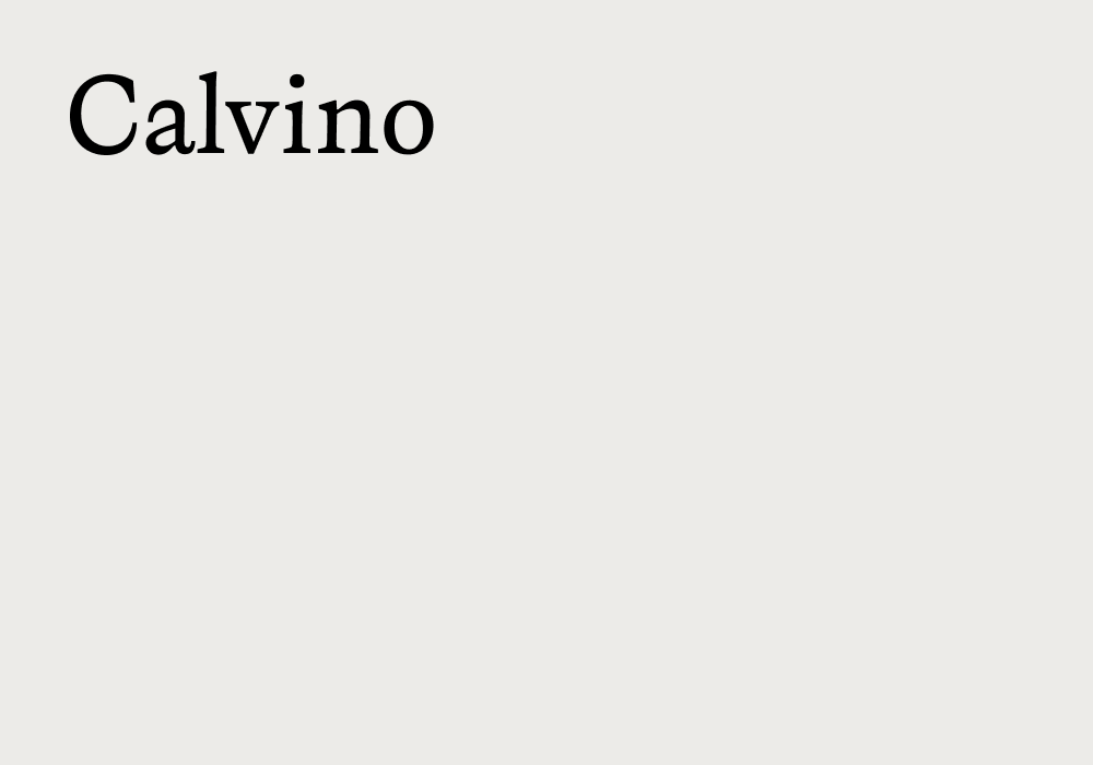 Il carattere tipografico Calvino Text di Zetafont