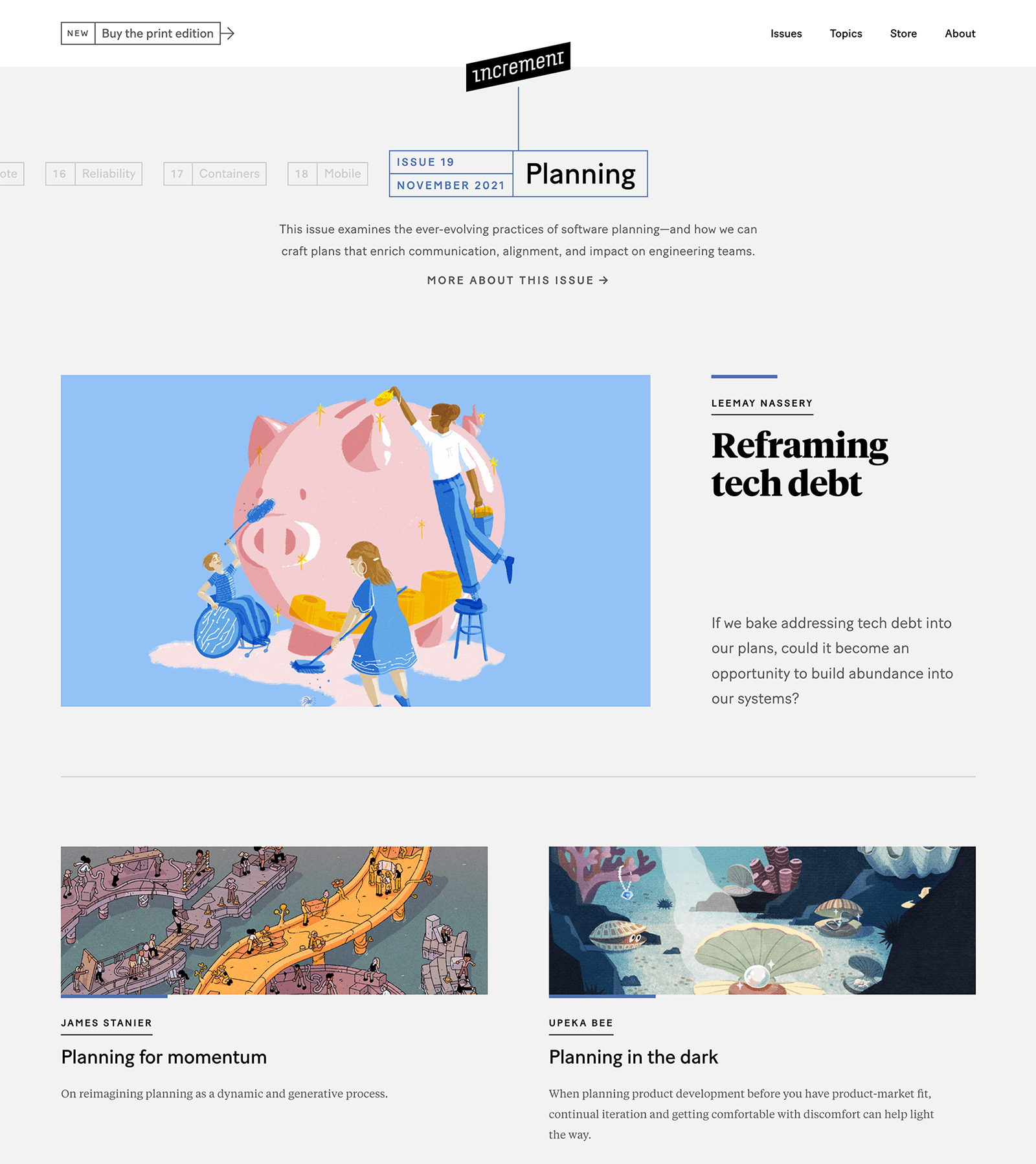 Screenshot del sito web Increment