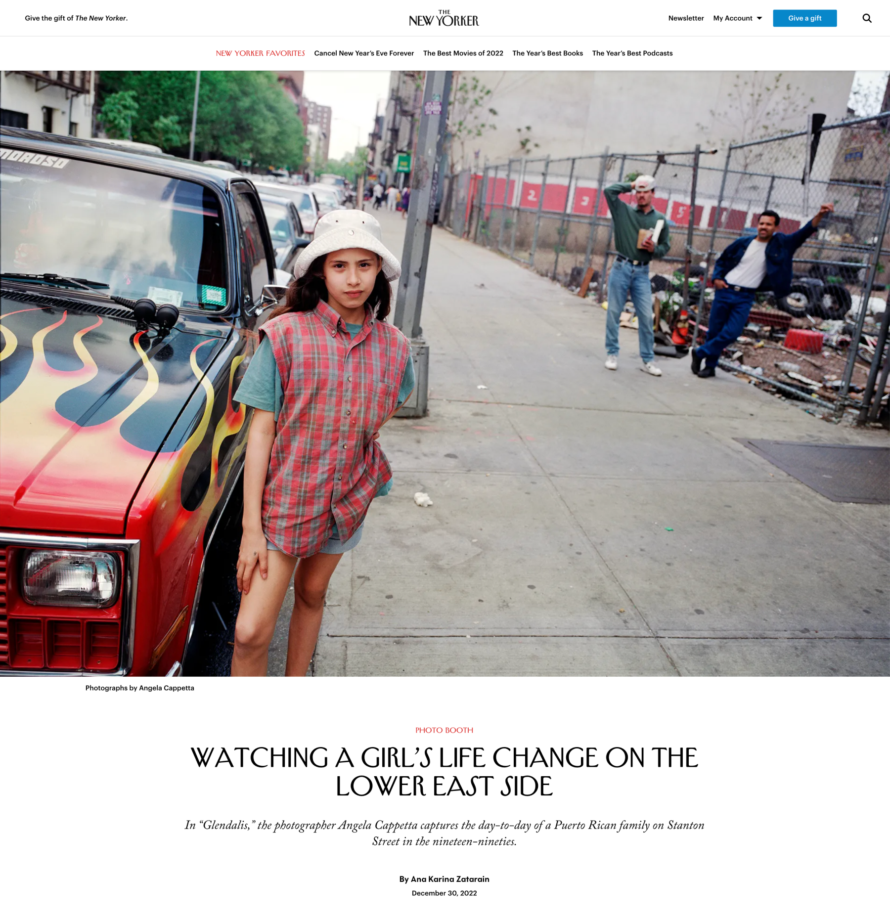 Variante di intestazione articolo del New Yorker