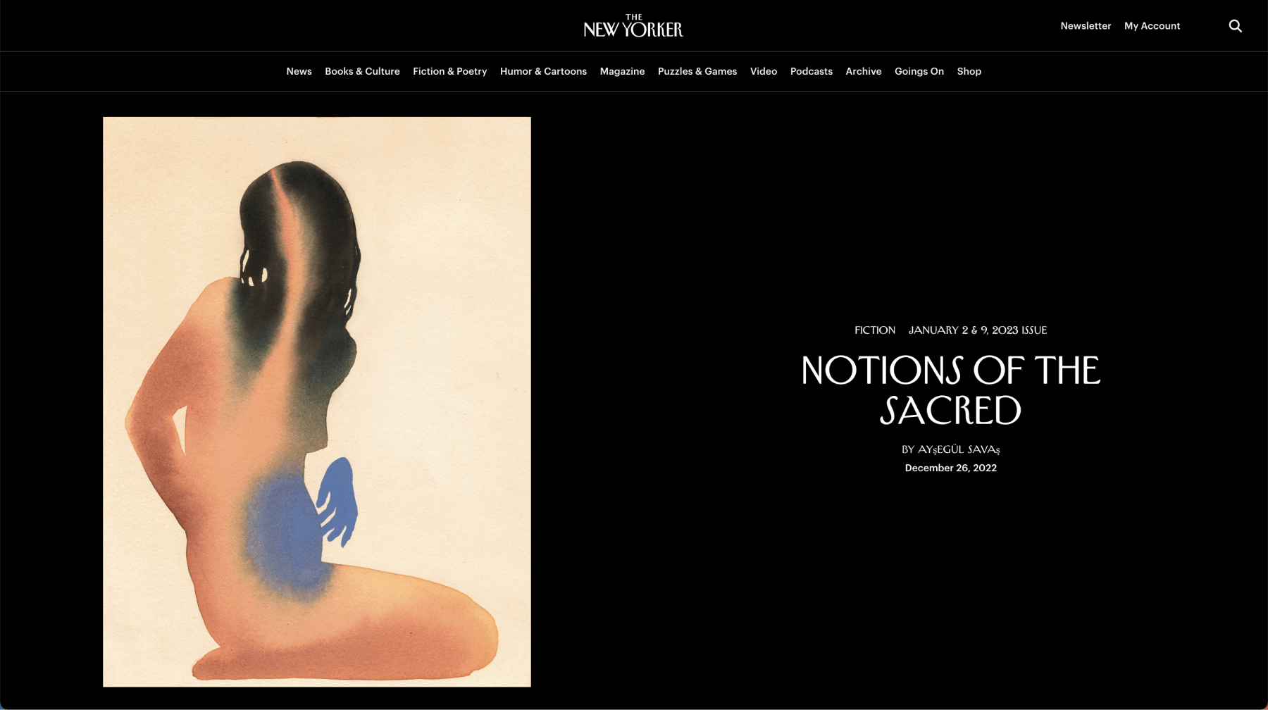 Intestazione di un articolo del New Yorker